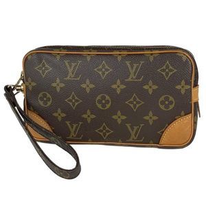 Louis Vuitton Marly Dragonne PM Clutch Bag Monogram Brown